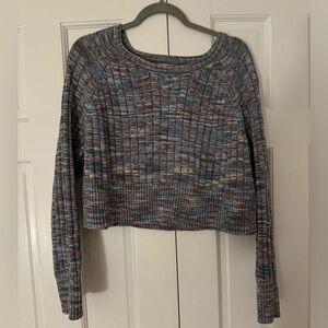 LA Hearts Blue Cropped Sweater